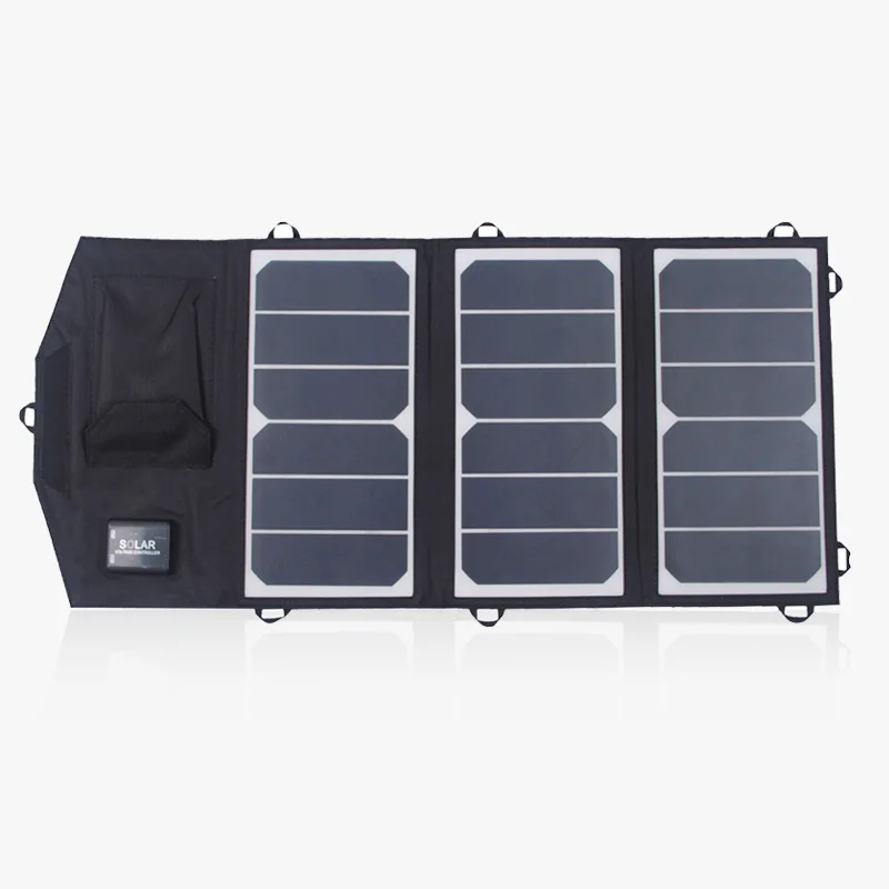 Портативное складное солнечное зарядное устройство с 2 портами USB 19,5 Вт