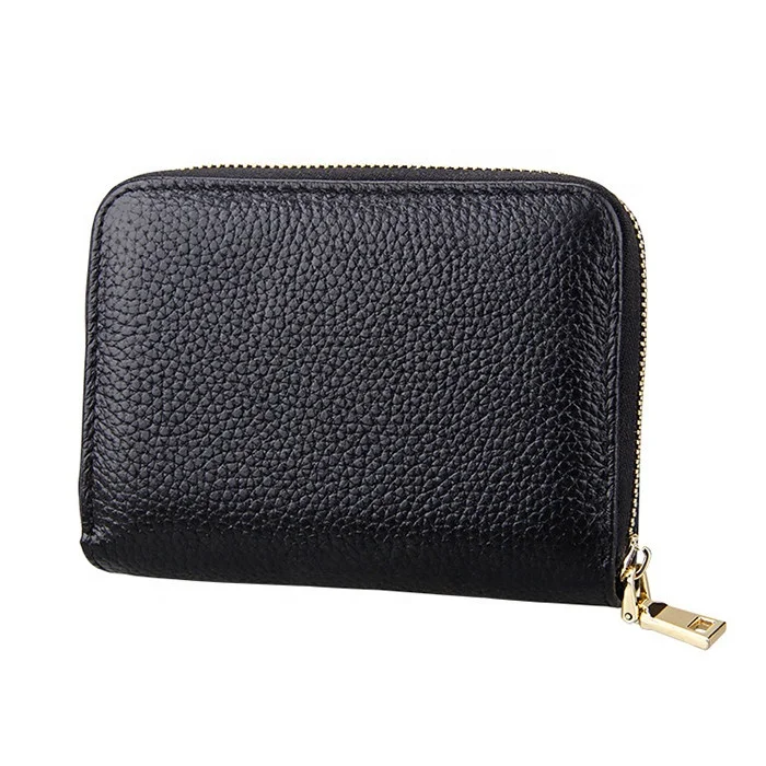 Women Hot Sell Top Layer Cowhide Wallet With Driving Licence Slots Short Zip Card Holder