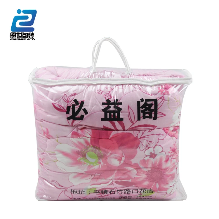 soft clear transparent plastic pvc bag for quilt bed sheets packing