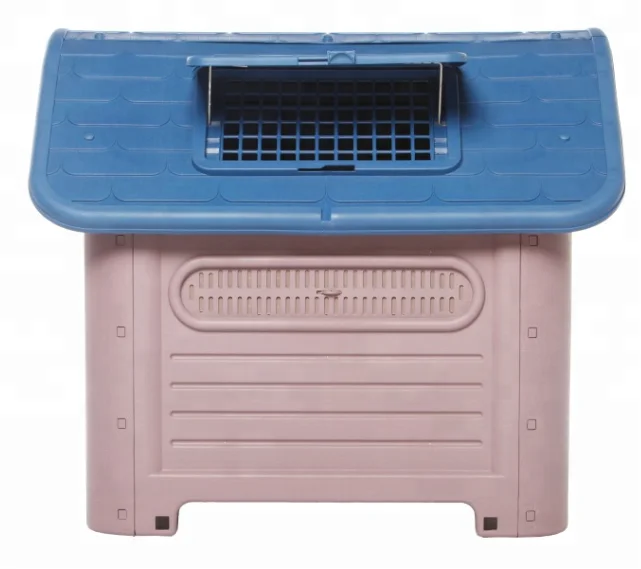 Dog Plastic Kennel Metal Door with Window in the Roof