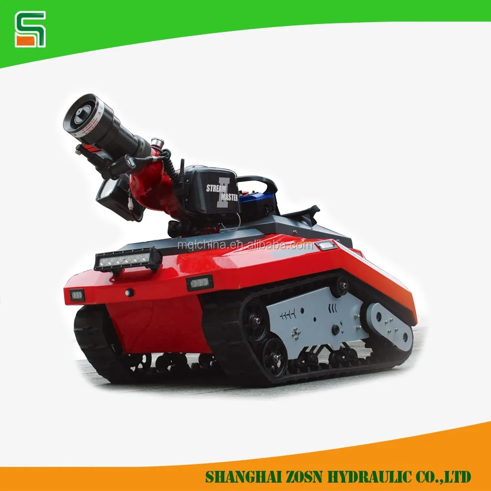 Rubber tracked all terrain forest and in side building rc control unmanned electric fire extinguishing robot