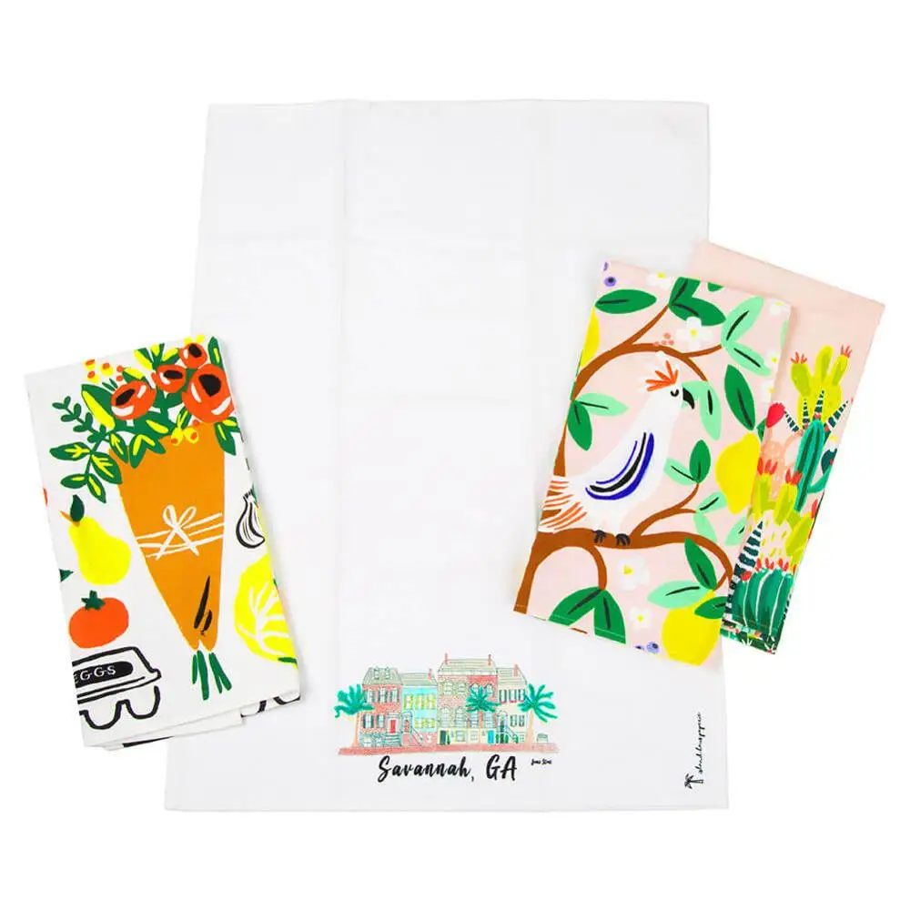 HY Custom Printed Pure Linen Souvenir Tea Towel Wholesale