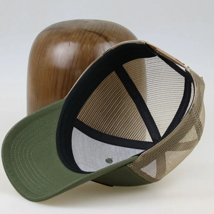 High Quality Personalized promotional trucker hats wholesale custom trucker leather patch cap