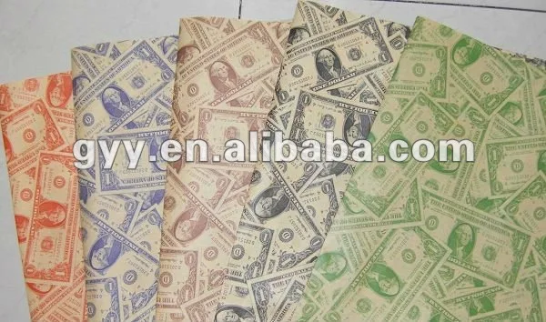 Подарочная упаковочная бумага с принтом денег