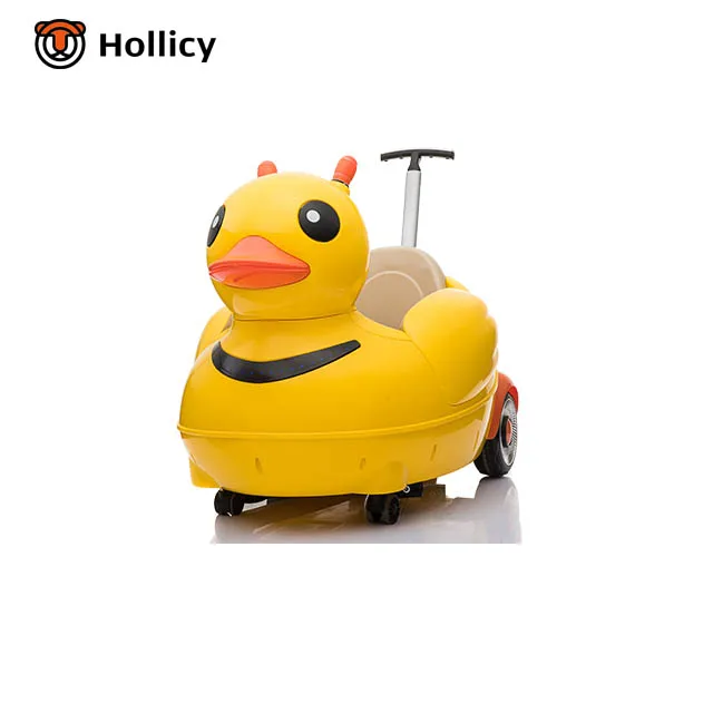 Желтая утка ездить на автомобиле 12 В батарея электрическая ездить на автомобиле мультяшный дизайн с дистанционным управлением Hollicy SX178
