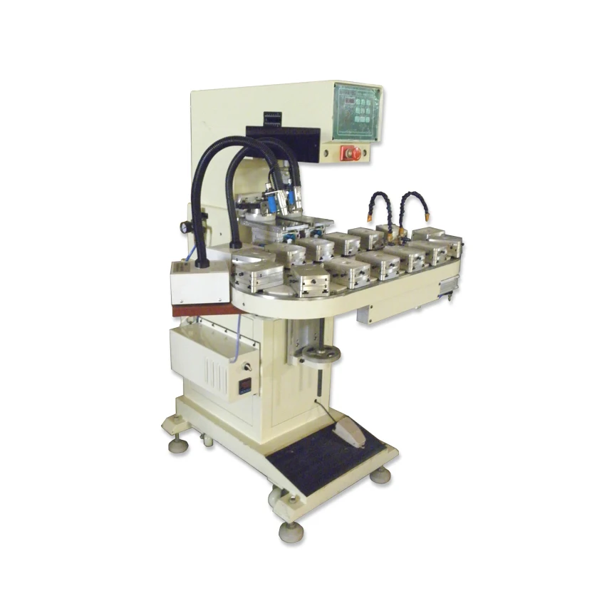 2 colors small daily product pad printing machine  High efficient cosmetic bottle pad printer with rotary table