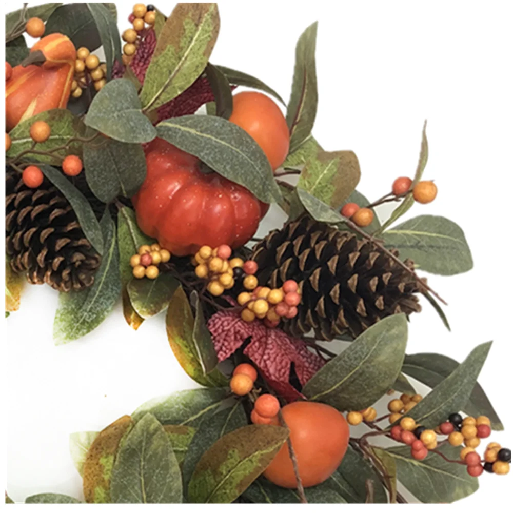Autumu wreath harvest and door decoration fall golden berry pinecone pumpkin wreath fall wreath