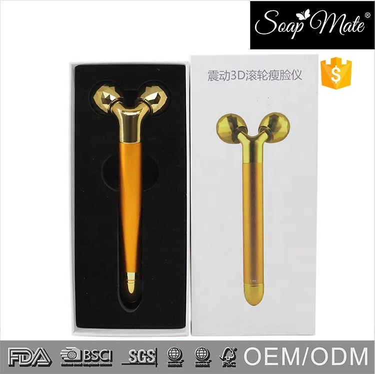 Best Sell Product Wholesale Rose Gold Beauty Energy Vibrating Face Massager Bar Tightening Skin Massage Bar