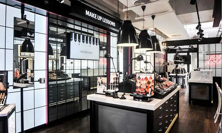Modern Cosmetic Store Interior Decoration Display Furniture Makeup Cosmetic Display Stands Makeup