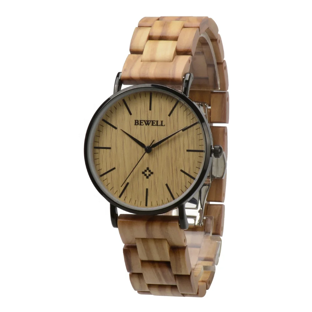 2023 Alibaba Top Seller Bewell Wooden Watches for Men and Women Sustainable Wood Watch Men Custom Logo Watches Men Women Wrist