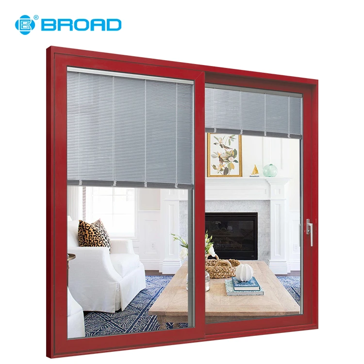High quality wood clad lift sliding window with manual shutter