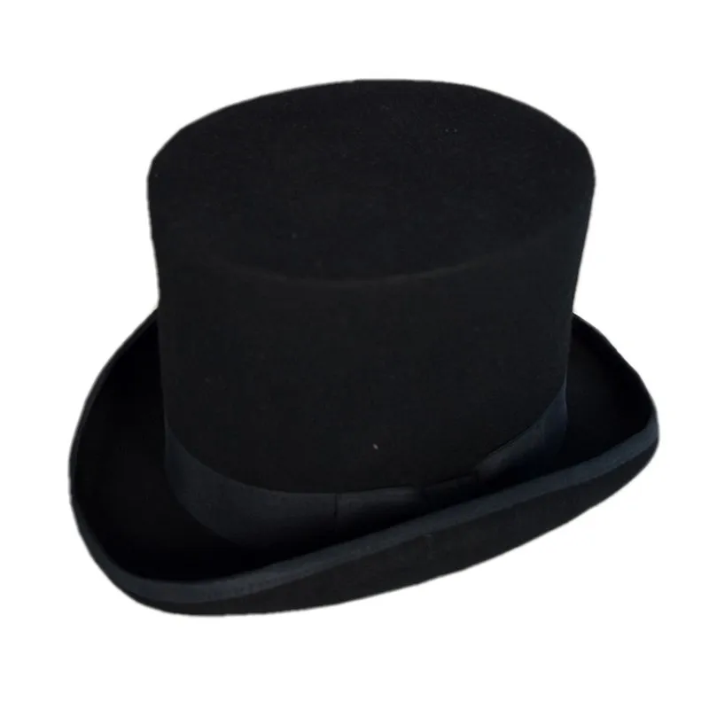 fashion 100% australia wool felt black ,white ,purple satin lined formal top hat royal top hats