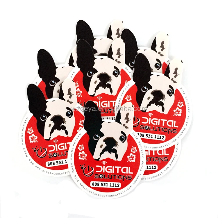 high quality custom durable vinyl decal promotional logo self adhesive dog sticker and labels printing