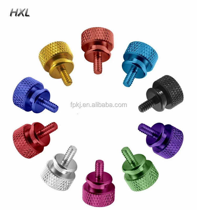 red blue yellow green 6-32 8-32 m3 m4 m5 knurled head aluminum alloy thumb screw