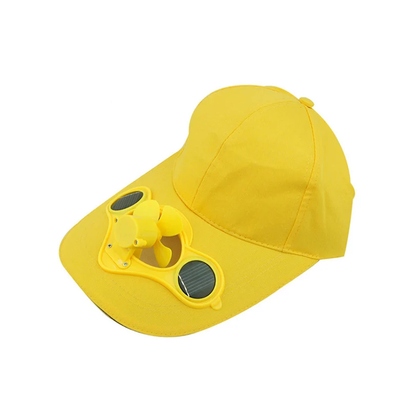 Good quality solar fan cap hat 6 panel baseball fan cap