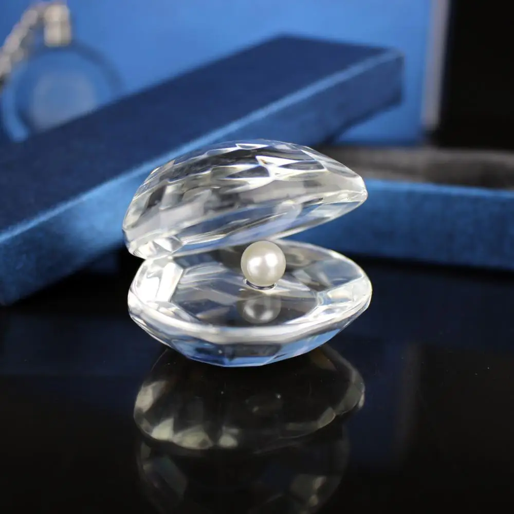 Mini Crystal Sea Shell With Pearl Inside Wedding Favors Gifts