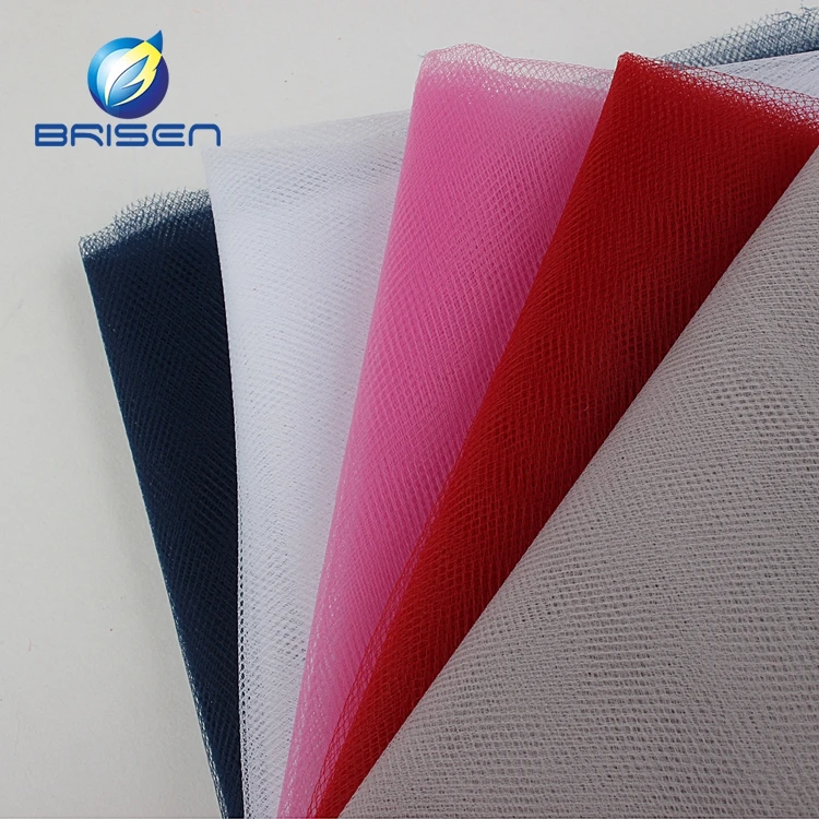 Polyester Tulle Pink Mesh Fabric For Wedding Toy Fabrics