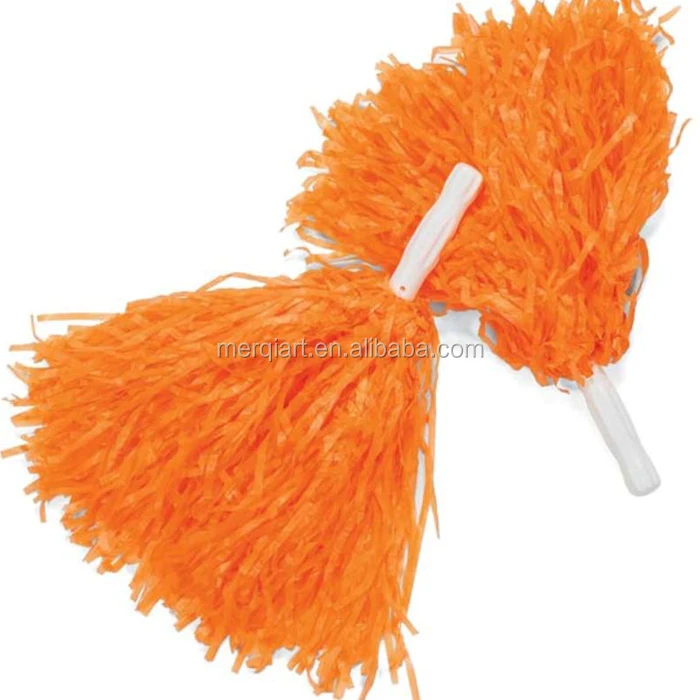 Orange pp Cheerleader leading Pom Poms  Megaphone Set