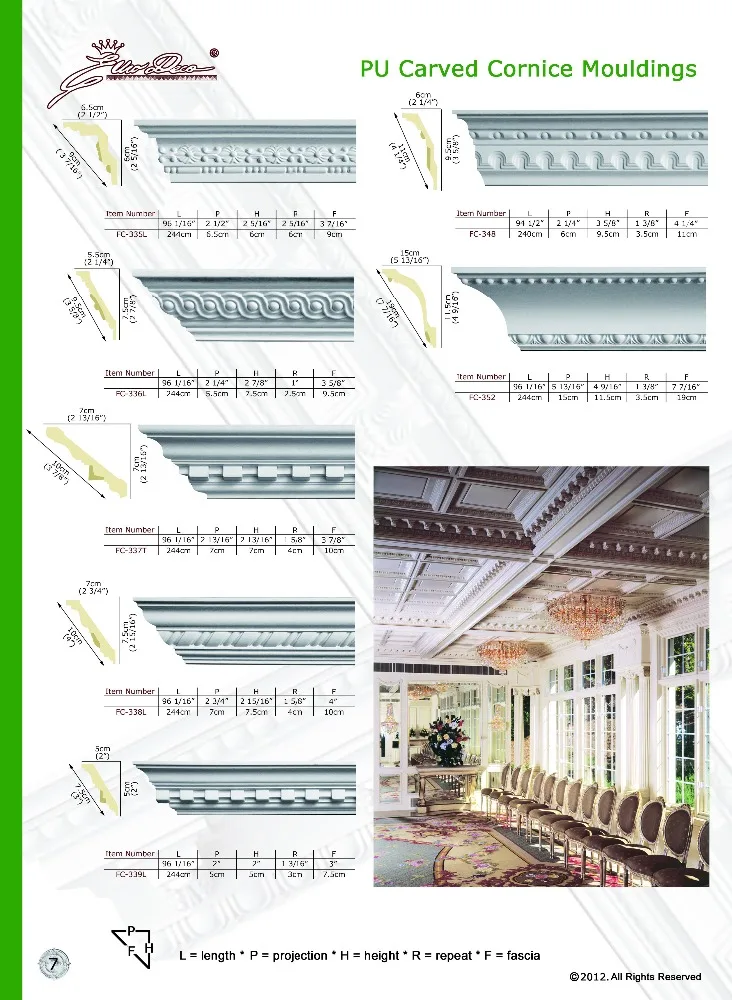 Polystyrene High Quality beautiful PU decorative cornice molds/cornice molding