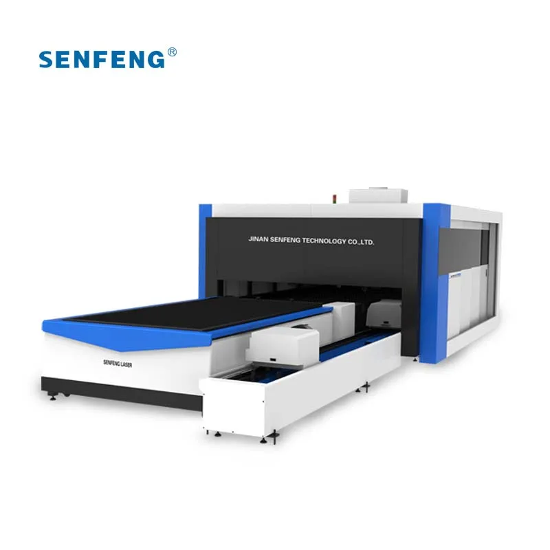 Senfeng fiber laser cutting machine SF3015HM with full cover for cutting tubes and plates