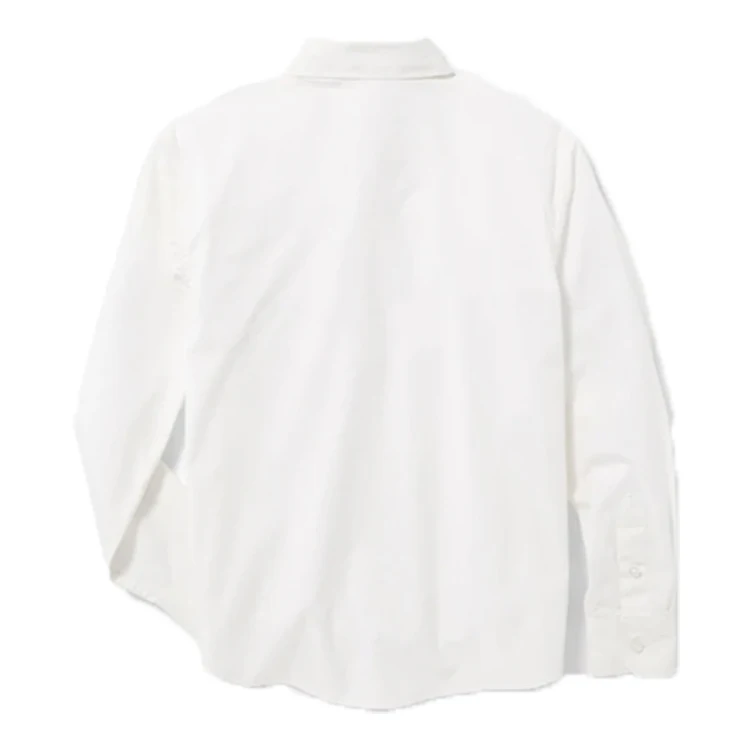 
Wholesale Boys White Cotton Poplin Dress Shirt With Pocket 