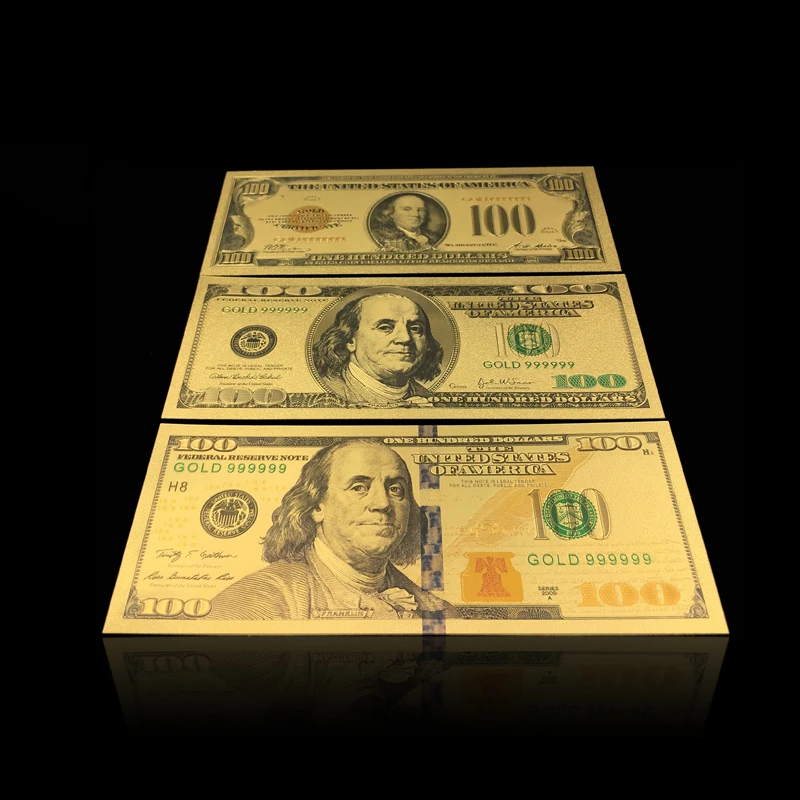 24k gold foil $100 banknote money For Bank anniversary VIP guest gifts