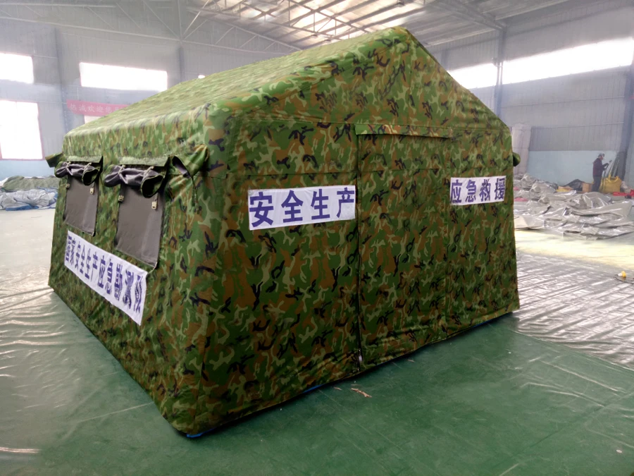Good quality professional supplier waterproof camouflage color inflatable camping medical military tent for sale