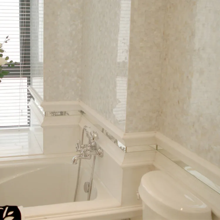 Popular Design White Color Mother Of Pearl Shell Tile Mosaic