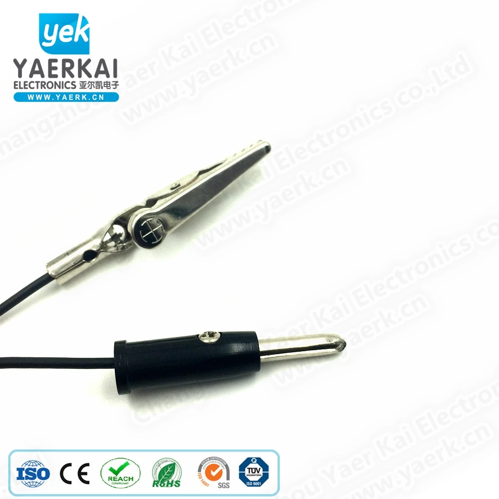 
DC electronic instrument banana plug test lead to crocodile clip 