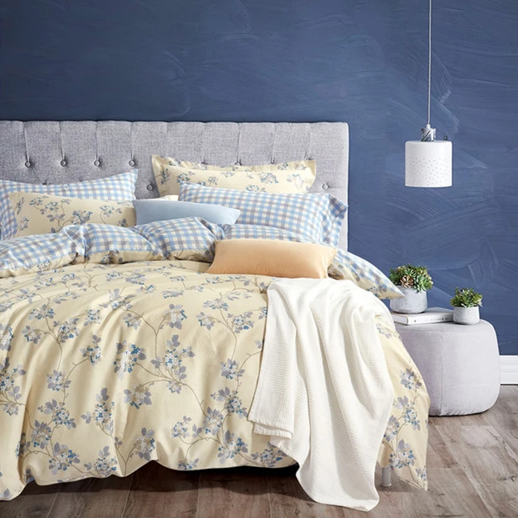 4 pcs dubai duvet cover sets 100% cotton 200t printed bedsheet set bedsheets with duvets and pillow