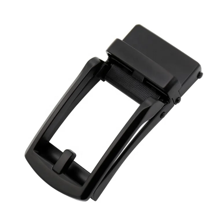 3.3cm/3.6cm Width Silver Black Brush Alloy Buckle Mens Automatic Belt Click Buckles