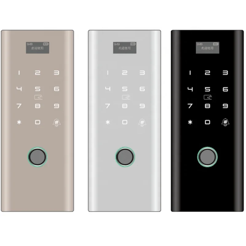 
No drilling Wireless WiFi Tuya App safety finger print door locks for sliding glass doors 
