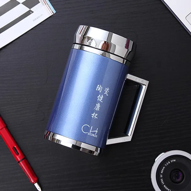 factory supply home or traveling 420 ml office drinking Flasks porcelain mug & Thermoses Drink ware with handle