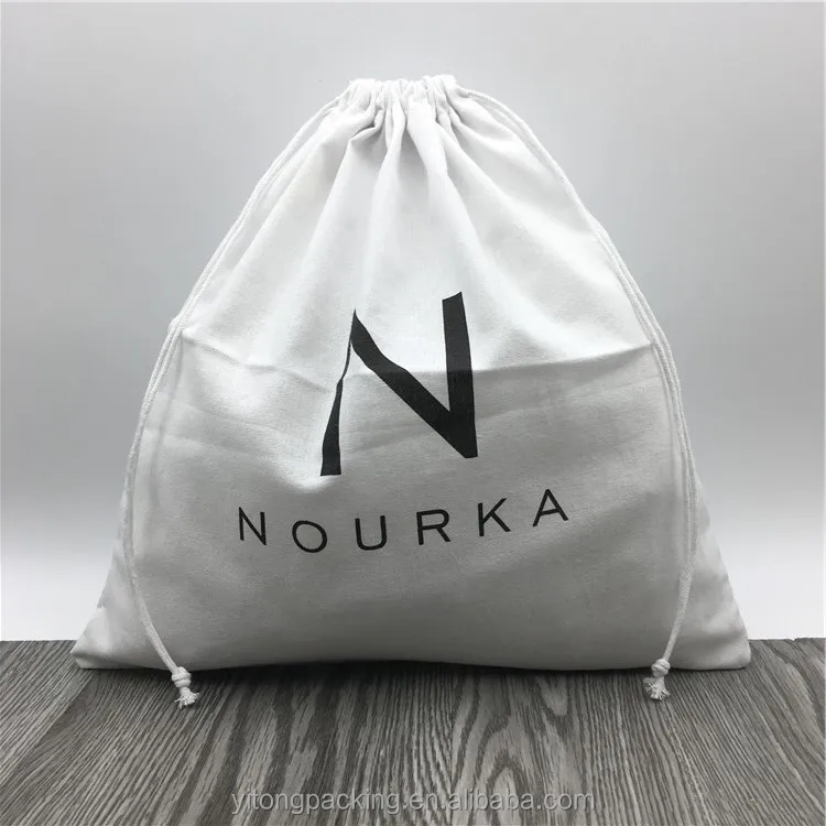 Custom White Organic Cotton Dust Bag For Handbag Clothing