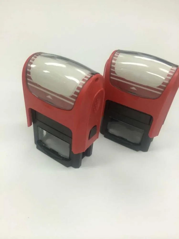 Red Trodat Rectangle Plastic Roller Stamp