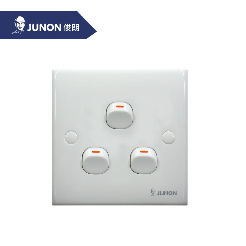JUNON Hot Sell 4 Gang 1 Way Switch 1/2 Way Small Switch Push Button Light Switch