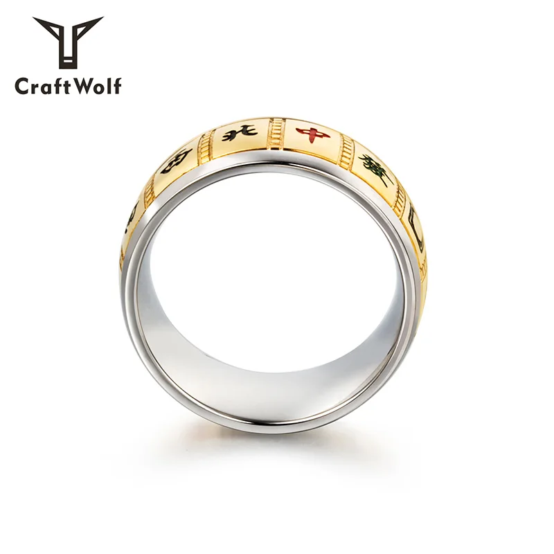Craft Wolf New Hot Sale Chinese StyleJewelry Unique Design Chess symbol Mahjong Ring For Young
