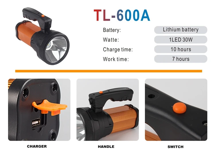 portable search light led searchlight 50w spot light hunting