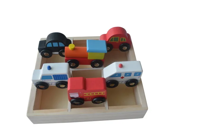 Educational Toys For 2 Year Olds,6PCS Wooden Train Cars In Wooden Box