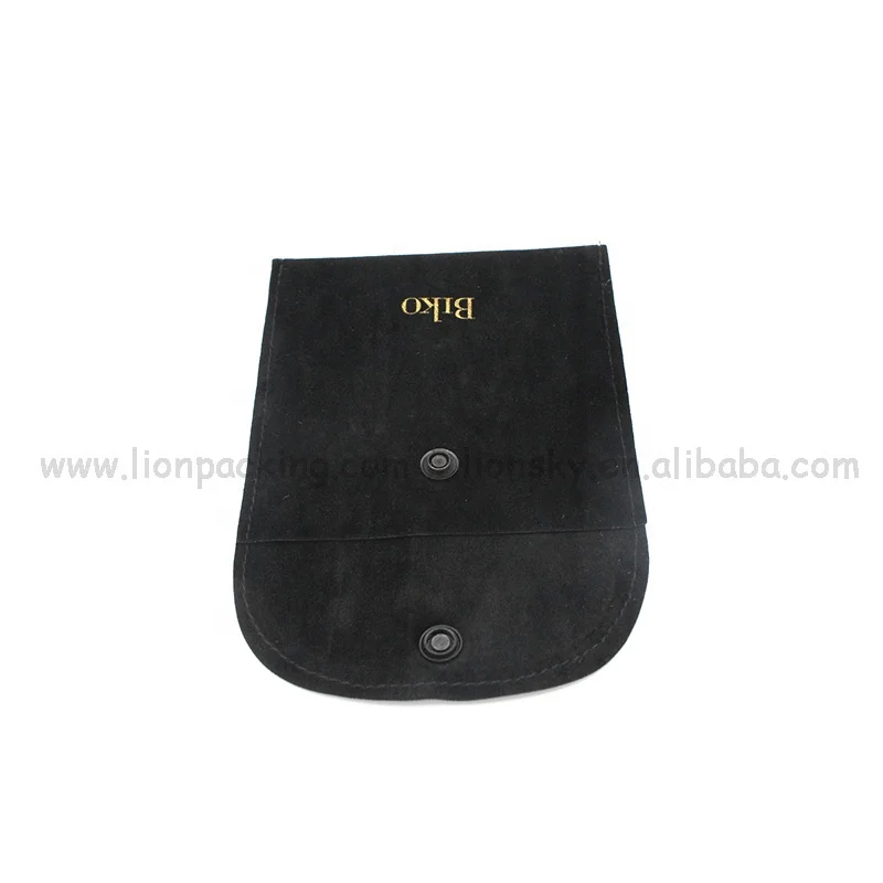Custom Black Velvet Fabric Pouch Luxury envelope Gift Card jewelry bag