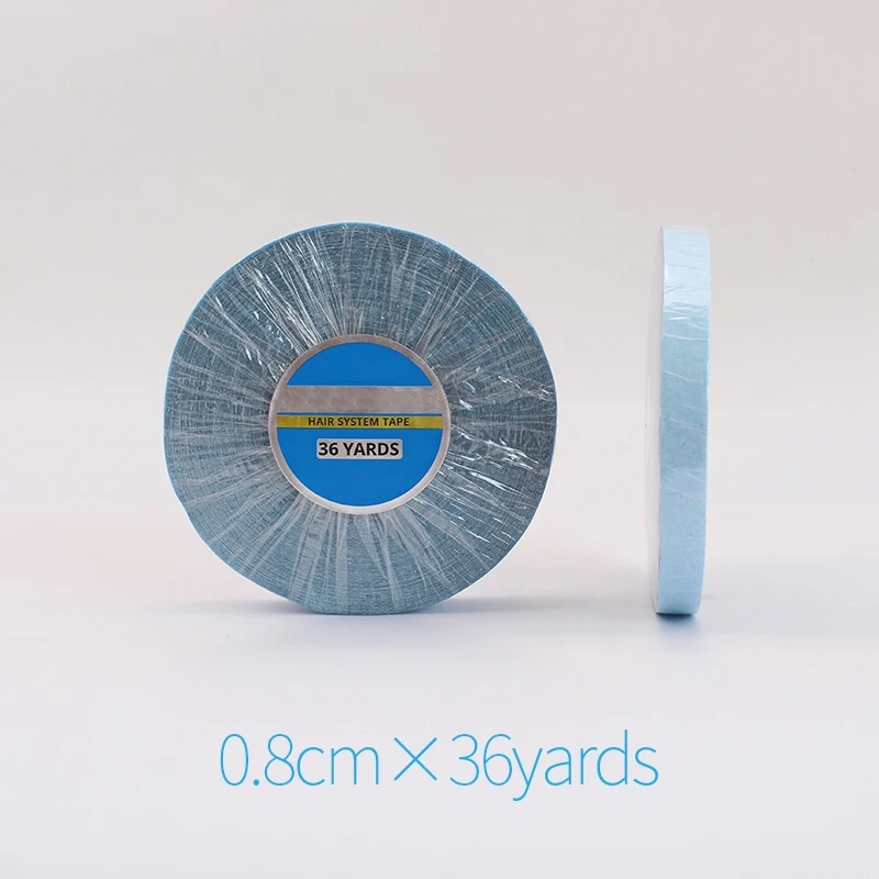 
Paypal acceptable 0.8*36 yard blue tape roll glue adhesive tape for tape hair extension 