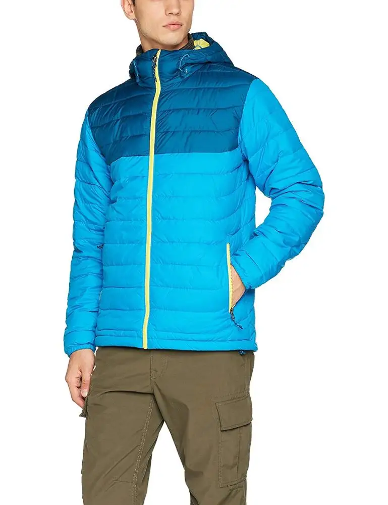 Men Padded Jacket -  quilted body & softshell hood, side panels & sleeves