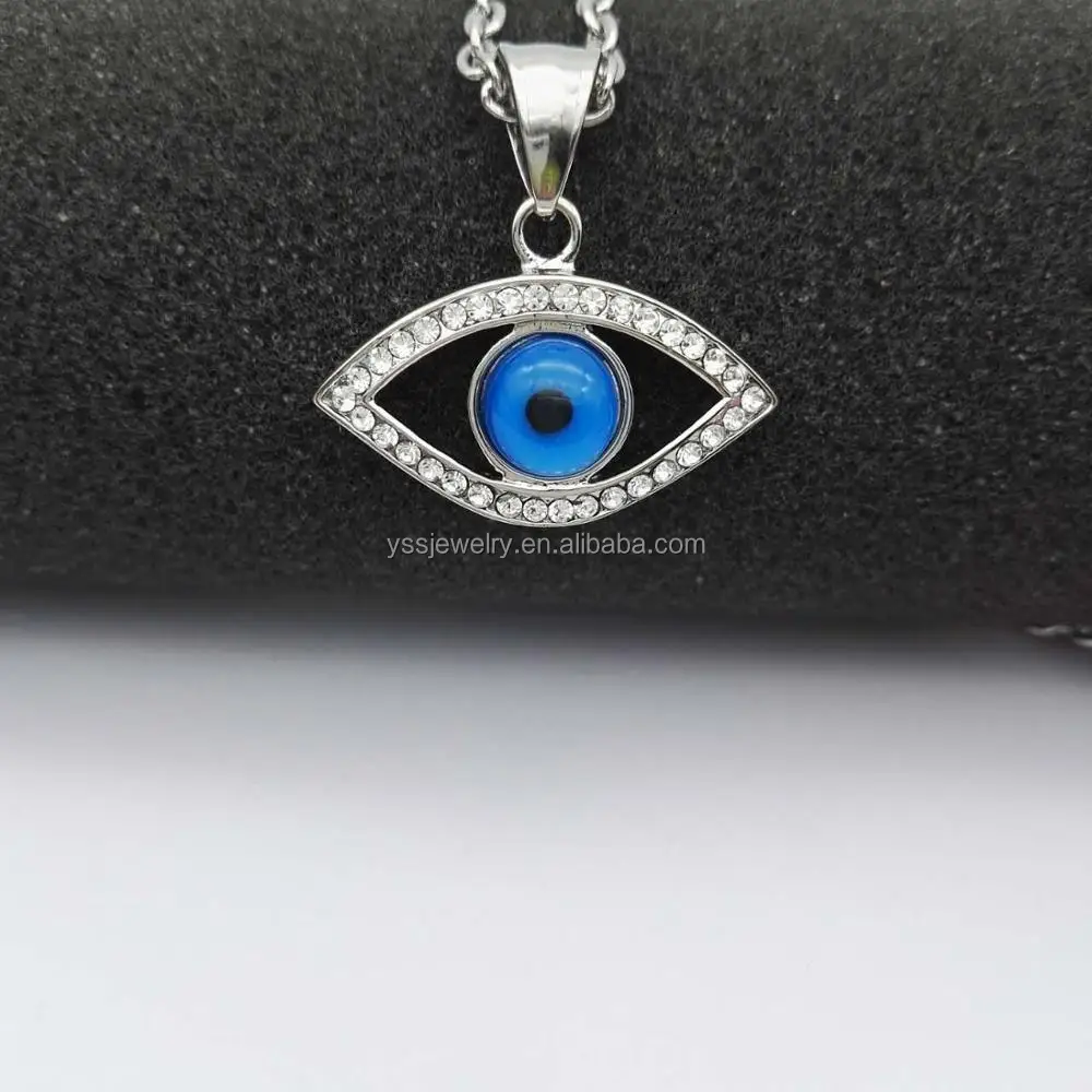 Gold Plated Stainless Steel Turkish Evil Eye Charm Pendant YSS013