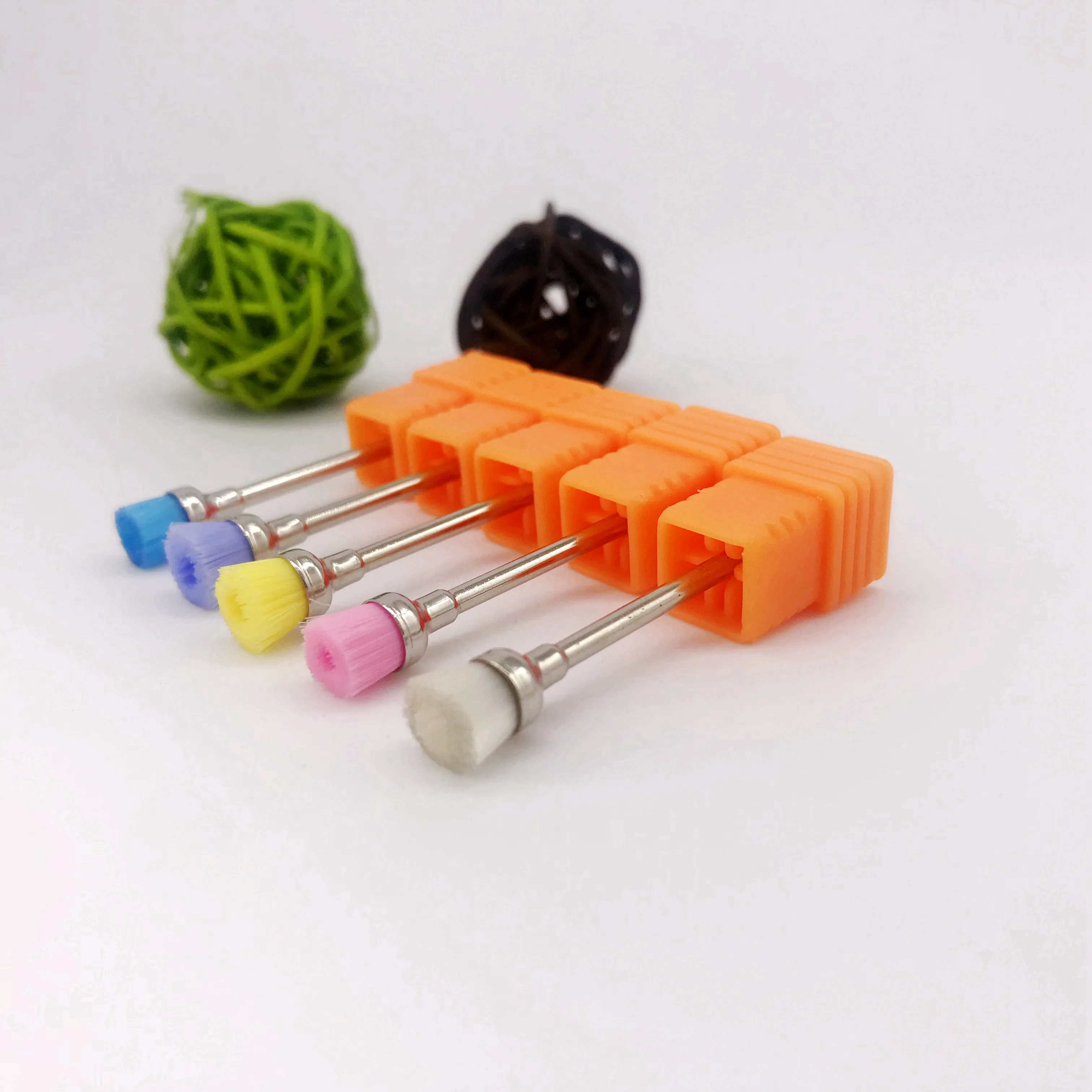 White pink blue purple yellow nylon manicure pedicure nail acrylic gel scrap clean brush