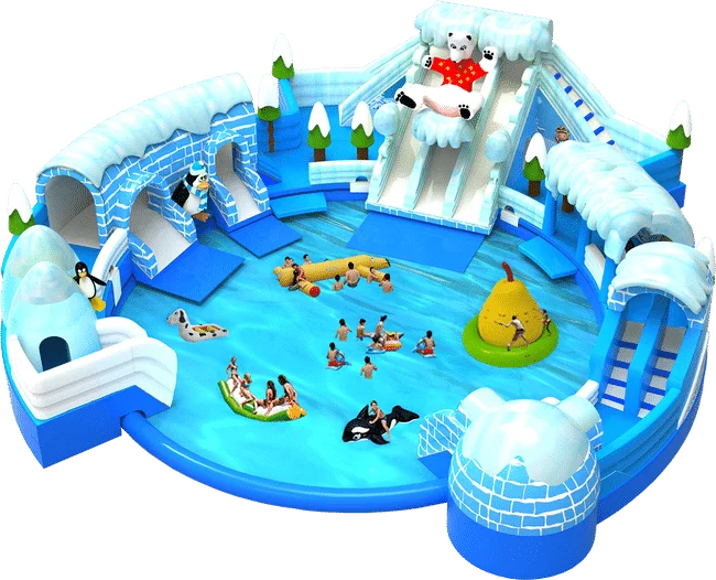 Popular  Games Ice-world Theme  Inflatable Pool Water Park For Sale