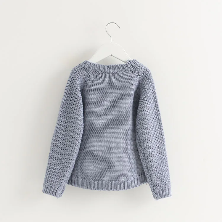 
fashion cloud patchwork embroidery chunky knit pullover kid sweater girl knitted clothing sweater 