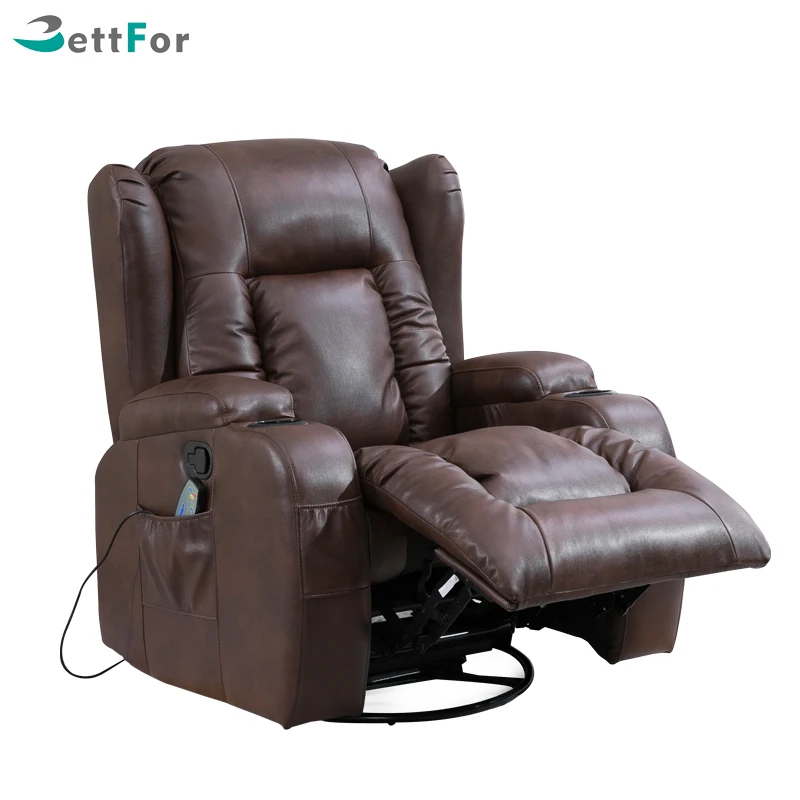 
Heated vibration massage recliner leather sofa chair with swivel rocker function BRC-322 