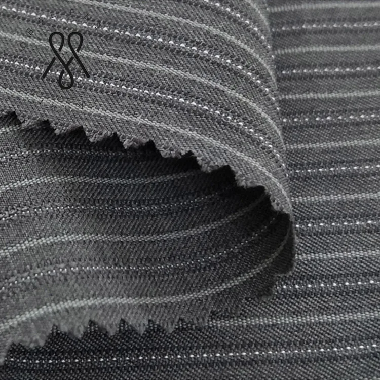 Оптовая цена завода 100% полиэстер габардин костюм в полоску ткани