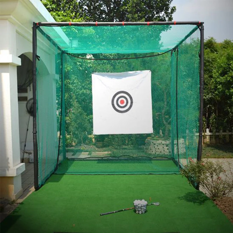
Strong steel frame golf driving and hitting range net with mat 