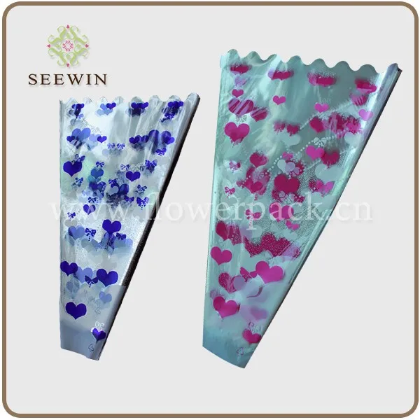 Transparent custom print plastic Bopp flower sleeves manufacturer